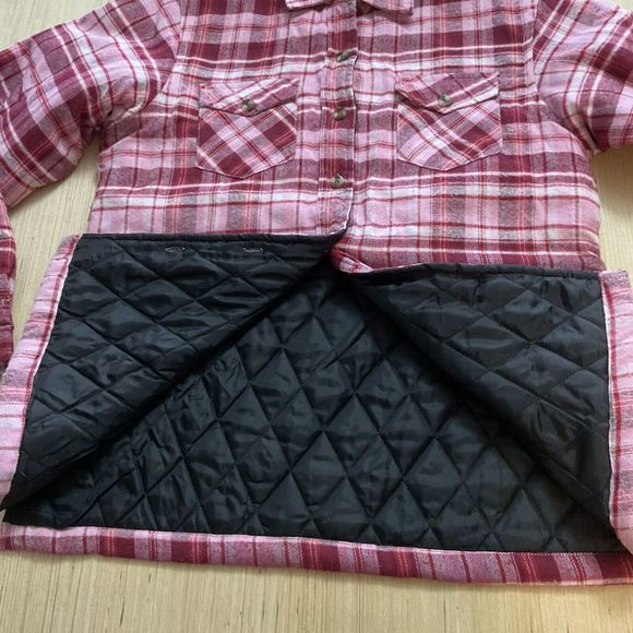 Casual Country Shacket Adult Medium Red White Plaid Button Up New No Tag Pockets - Picture 6 of 11